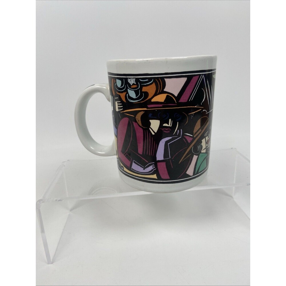 Chaleur Master Cubists Girl Cafe Coffee Tea Mug Vintage 1990's